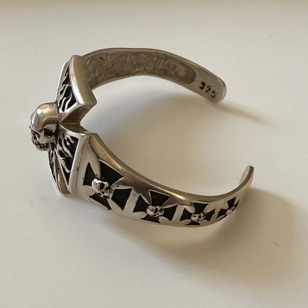 925 Silver bangle skull bracelet skulls 925 sterling
